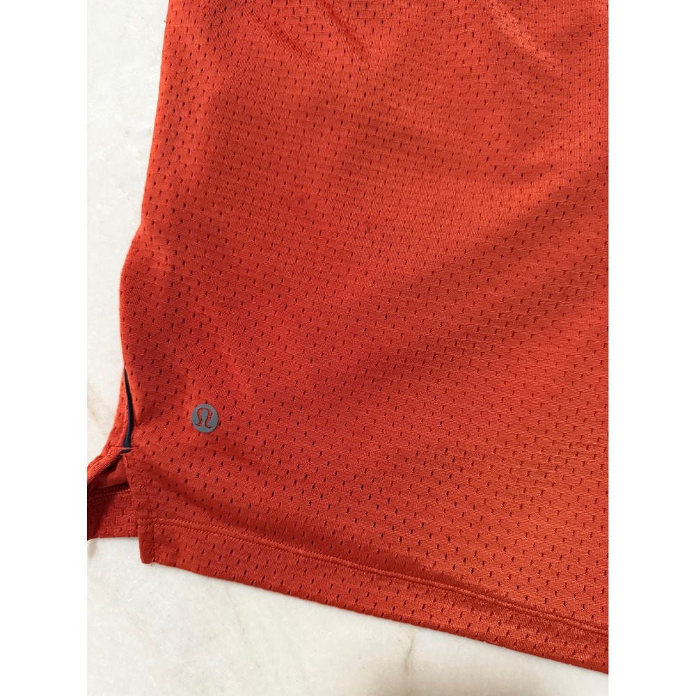 Lululemon Double Layered Mesh Shorts Men's Large Orange 7 Inch Inseam LM7BSES - Picture 9 of 9